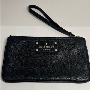 kate spade Black Leather Wristlet Key & Card Pouch